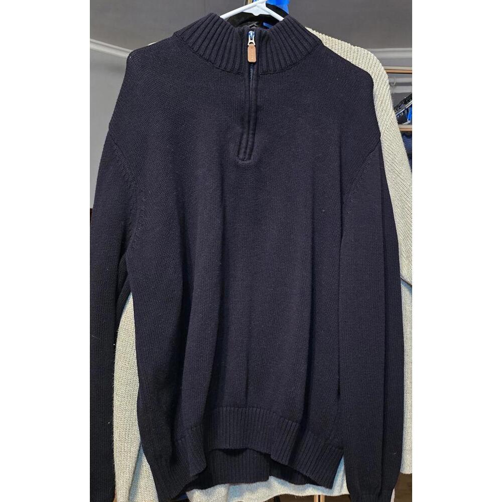 St. John's Bay Men's Black Quarter-Zip Sweater XL
